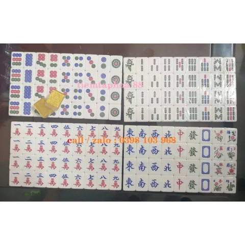 bộ mạt chược size lớn 40mm - ốp lưng kim tuyến