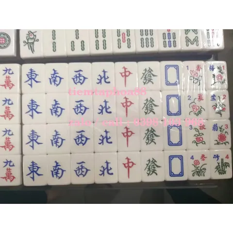 bộ mạt chược size lớn 40mm - ốp lưng kim tuyến
