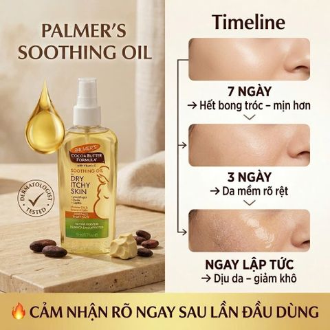Dầu dưỡng da Palmer's Cocoa Butter Formula Soothing Oil 150ml - cho da khô ngứa