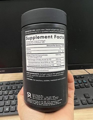 Dầu cá Sports Research Omega-3 Fish Oil Triple Strength 150 viên - Bổ sung Omega-3 cho sức khỏe tim mạch và chức năng não bộ 655366