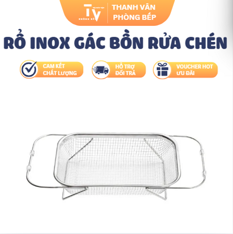RỔ INOX GÁC BỒN RỬA CHÉN (TV1537)