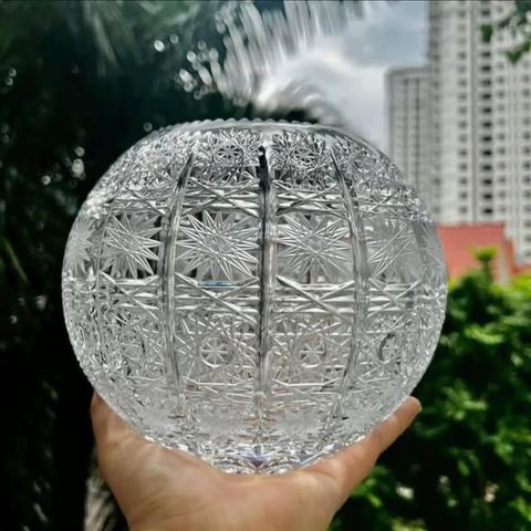 Lọ hoa pha lê Bohemia hình cầu M57 20cm