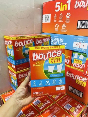 Giấy thơm quần áo Bounce 400 tờ mềm vải thơm lâu
