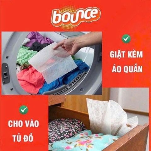 Giấy thơm quần áo Bounce 400 tờ mềm vải thơm lâu