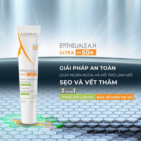 Kem Dưỡng Chống Nắng A-Derma Epitheliale A.H 40ml - Kem Hỗ Trợ Liền Sẹo, Tái Tạo Da, Dành Cho Da Nhạy Cảm, Chứa Chiết Xuất Tự Nhiên