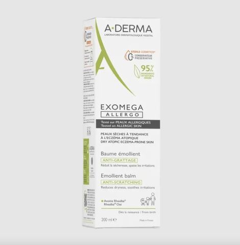 Kem Dưỡng Ẩm A-Derma Exomega Control 200ml - Giảm Ngứa, Chăm Sóc Da Khô & Viêm Da Cơ Địa, Không Chất Bảo Quản