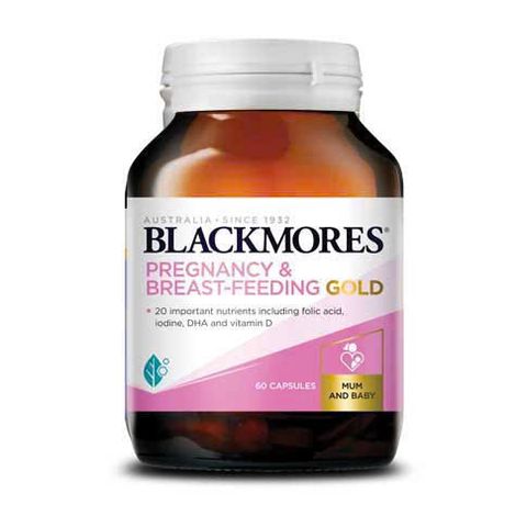 Viên uống Blackmores Pregnancy & Breast - Feeding Gold 60 viên hỗ trợ thai kỳ khỏe mạnh và phát triển trí não cho mẹ và bé