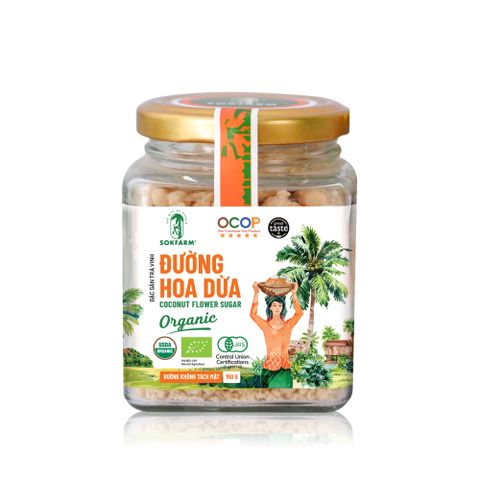 Đường Hoa Dừa Hữu Cơ Sokfarm 150g - Nguyên Liệu Tự Nhiên Thay Thế Đường Tinh Luyện, Ít Calo, Dinh Dưỡng Cao, Thích Hợp Cho Người Ăn Kiêng