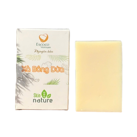 Xà bông dừa Escoco 100g - Xà phòng thiên nhiên, tẩy sạch và dưỡng ẩm cho da nhạy cảm, không chất bảo quản, an toàn sức khỏe