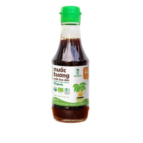 Nước Tương Mật Hoa Dừa Organic Sokfarm 200ml - Nước Tương Hữu Cơ Không Đậu Nành Và Ít Muối Dành Cho Bé Ăn Dặm