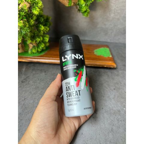 Xịt khử mùi LYNX africa 72h anti sweat 165ml 656287