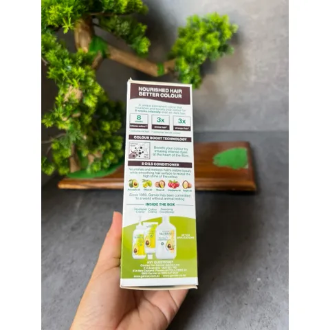 Nhuộm tóc Garnier Nutrisse màu 4.15 iced chestnut hàng Úc