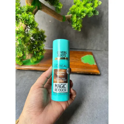 Xịt phủ bạc tạm thời cho tóc L'Oréal Paris Magic Retouch Golden Brown hàng Úc
