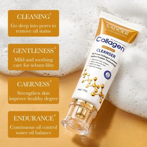 Sữa Rửa Mặt Collagen Anti-Aging Facial Cleanser Làm Trắng Da Dưỡng Ẩm Loại Bỏ Bụi Bẩn 100g