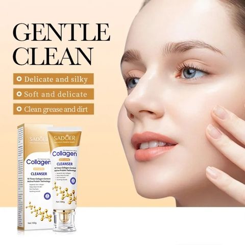 Sữa Rửa Mặt Collagen Anti-Aging Facial Cleanser Làm Trắng Da Dưỡng Ẩm Loại Bỏ Bụi Bẩn 100g