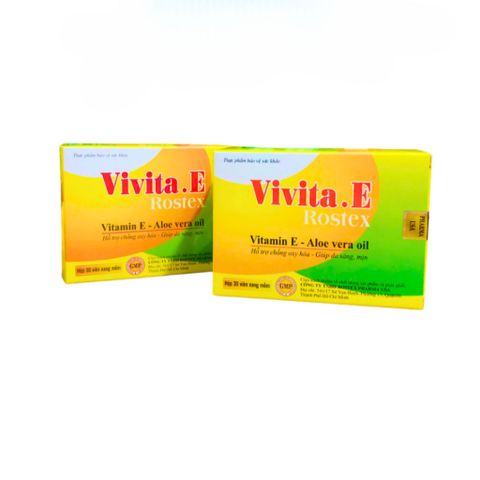 Viên uống đẹp da Vivita.E Rostex Omega 3, tinh dầu nha đam - Hộp 30 viên