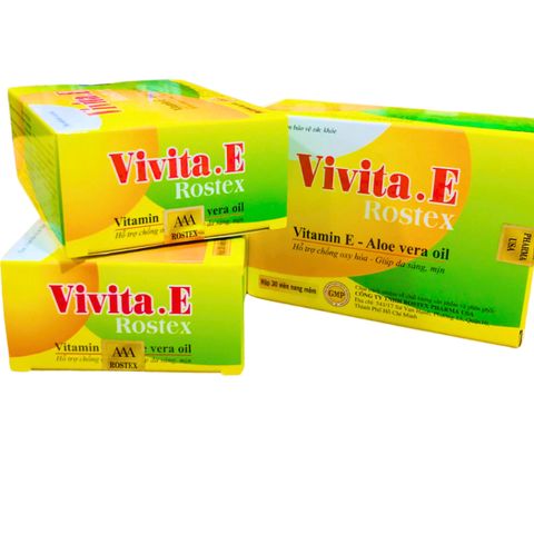 Viên uống đẹp da Vivita.E Rostex Omega 3, tinh dầu nha đam - Hộp 30 viên