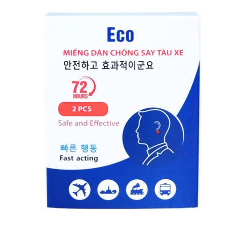 Miếng dán chống say tàu xe Eco 72 Hours - Hộp 2 miếng