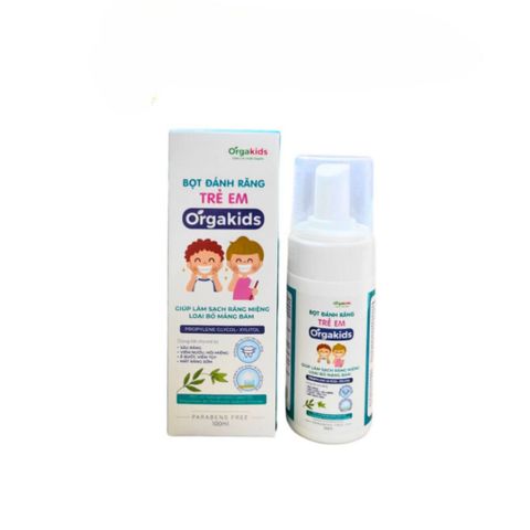 Bọt đánh răng trẻ em cao cấp Orgakids an toàn cho bé làm sạch khoang miệng loại bỏ mảng bám dễ dàng - Lọ 100ml