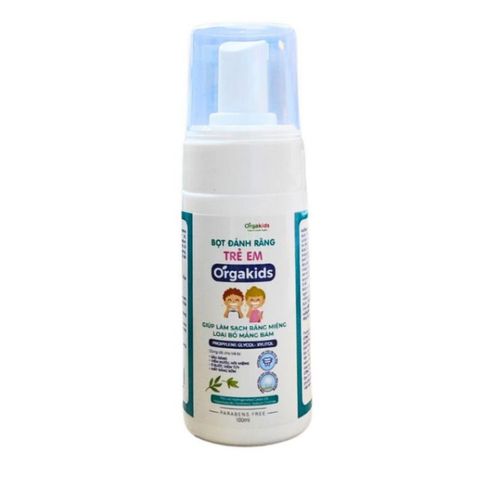 Bọt đánh răng trẻ em cao cấp Orgakids an toàn cho bé làm sạch khoang miệng loại bỏ mảng bám dễ dàng - Lọ 100ml