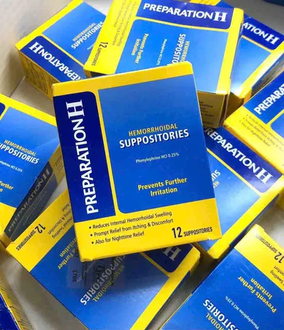 Viên đặt hỗ trợ trĩ Preparation H Hemorrhoidal Suppositories 12 viên 656578