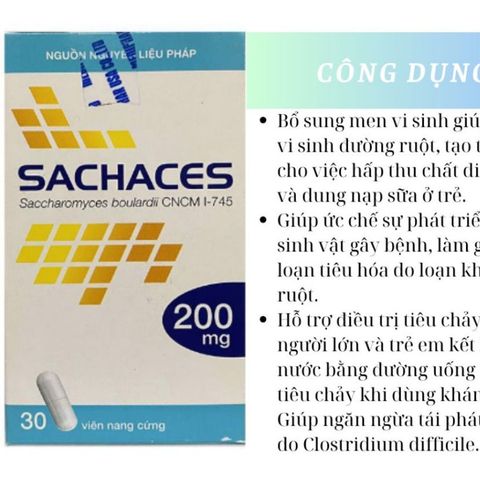 Men Sachaces bổ sung lợi khuẩn hỗ trợ giúp duy trì hệ vi sinh đường ruột