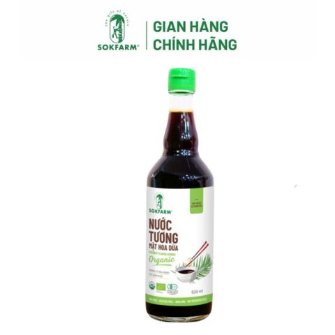Nước tương mật hoa dừa organic Sokfarm 500ml - Dòng ít muối 656641