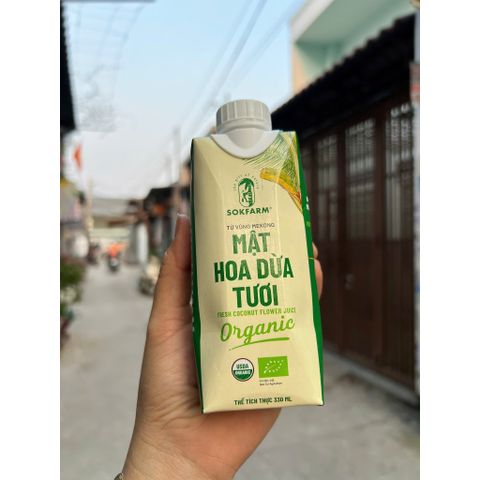 [Hoả tốc HCM] Combo 5 hộp mật hoa dừa tươi Sokfarm dòng tiệt trùng UHT 330ml