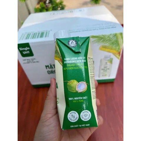 [Hoả Tốc HCM] Thùng 12 hộp mật hoa dừa tươi Organic sokfarm 330ml - mật hoa dừa tiệt trùng UHT