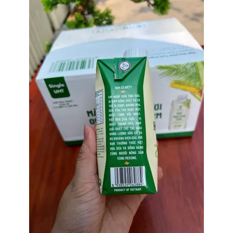 [Hoả Tốc HCM] Thùng 12 hộp mật hoa dừa tươi Organic sokfarm 330ml - mật hoa dừa tiệt trùng UHT