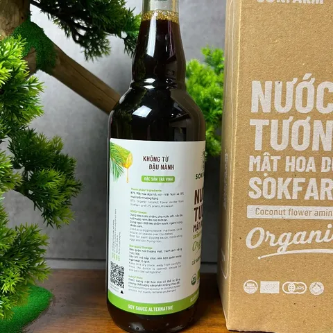 Nước tương mật hoa dừa organic Sokfarm 500ml - Dòng ít muối 656641