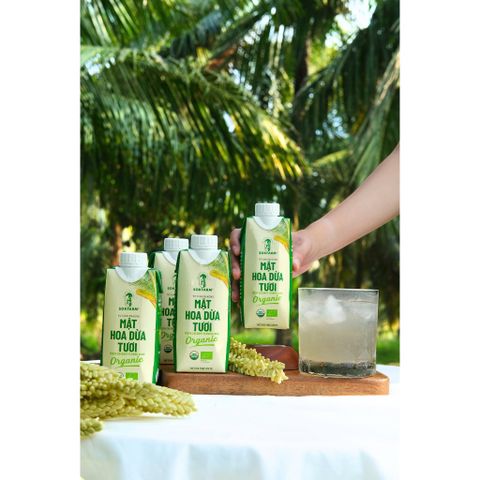 Hỏa tốc HCM - Combo 2 hộp mật hoa dừa tươi Sokfarm tiệt trùng UHT 330ml