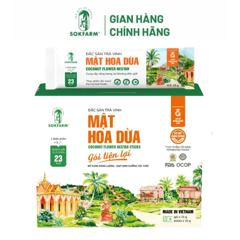 Mật hoa dừa cô đặc Organic Sokfarm (Hộp 12 gói x 15g) 656659