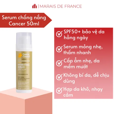 Serum Chống Nắng Cancer Council Hydrating Serum SPF50+ 50ml Cấp Ẩm Siêu Nhẹ Không Bí Da 656740
