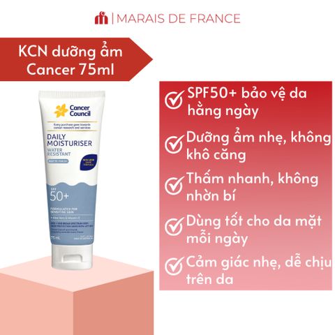 Kem Chống Nắng Dưỡng Ẩm Cancer Council Daily Moisturiser SPF50+ 75ml Thấm Nhanh Không Nhờn 656744