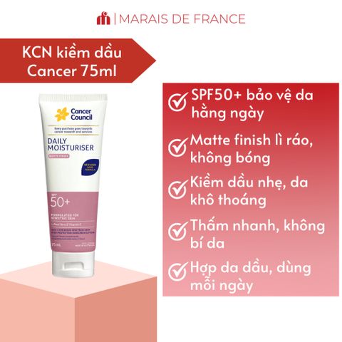 Kem Chống Nắng Kiềm Dầu Cancer Council Daily Moisturiser Matte Finish SPF50+ 150ml Lì Ráo 656745