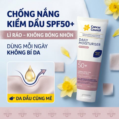 Kem Chống Nắng Kiềm Dầu Cancer Council Daily Moisturiser Matte Finish SPF50+ 150ml Lì Ráo 656745