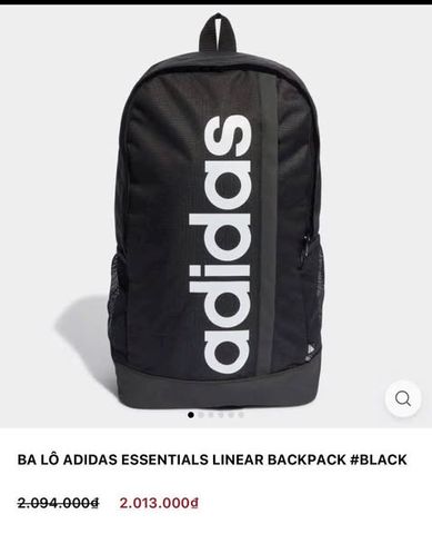 Balo Adidas mã HT4746 màu đen kích thước 46 x 26.5 x 14 cm dung tích 22.5L – đựng đồ tiện lợi