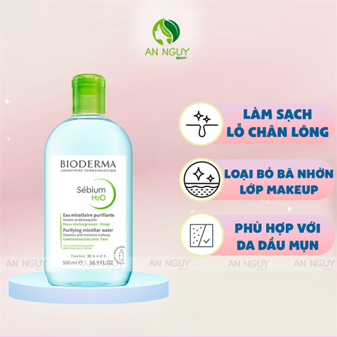 Nước tẩy trang Bioderma Sebium H2O 500ml – da dầu mụn