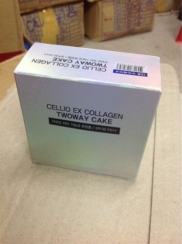 Phấn phủ Cellio Ex Collagen Twoway Cake 30g – che phủ tốt