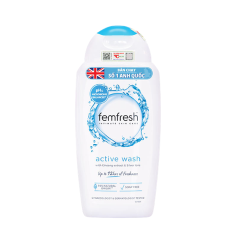 Femfresh Active Wash 250ml - Dung dịch vệ sinh phụ nữ nhập khẩu chính ngạch, an toàn và phù hợp cho hoạt động năng động