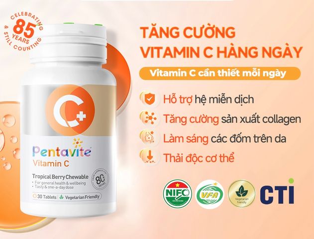 Pentavite bổ sung vitamin c, viên nhai loại ngon (hàng mới, date mới)