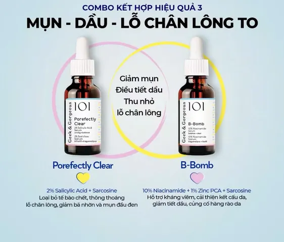 (Châu Âu) Bộ Đôi Kiềm Dầu Thu Nhỏ Lỗ Chân Lông BHA 2% và Niacinamide 10%  Geek & Gorgeous