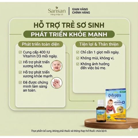 TPBVSK Vitamin D Baby Ddrops cho bé 0-12 tháng 60 giọt & 90 giọt - Nội địa Mỹ