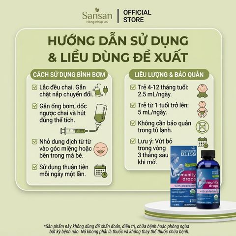 TPBVSK Mommy's Bliss Organic Baby Immunity Drops with Elderberry Tăng đề kháng 4+tháng 90ml - Nội đ