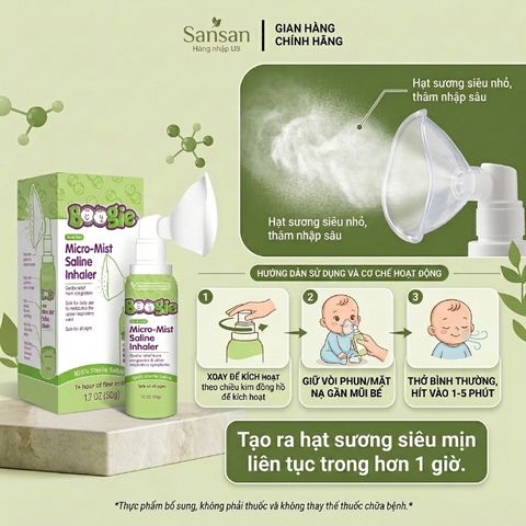 Xông mũi phun sương Boogies Micro-Mist Saline Inhaler 50g - Nội đ