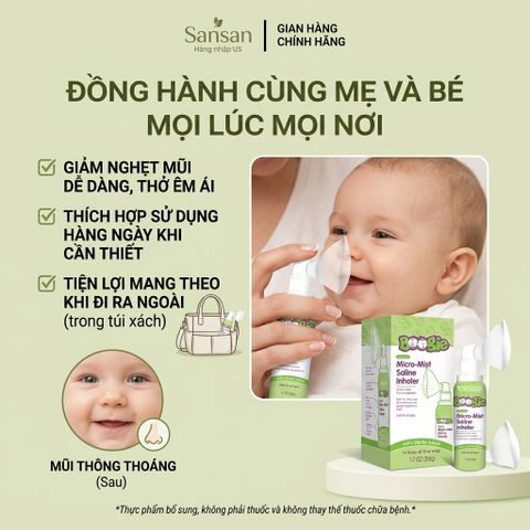 Xông mũi phun sương Boogies Micro-Mist Saline Inhaler 50g - Nội đ