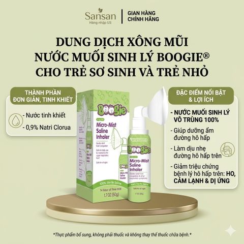 Xông mũi phun sương Boogies Micro-Mist Saline Inhaler 50g - Nội đ
