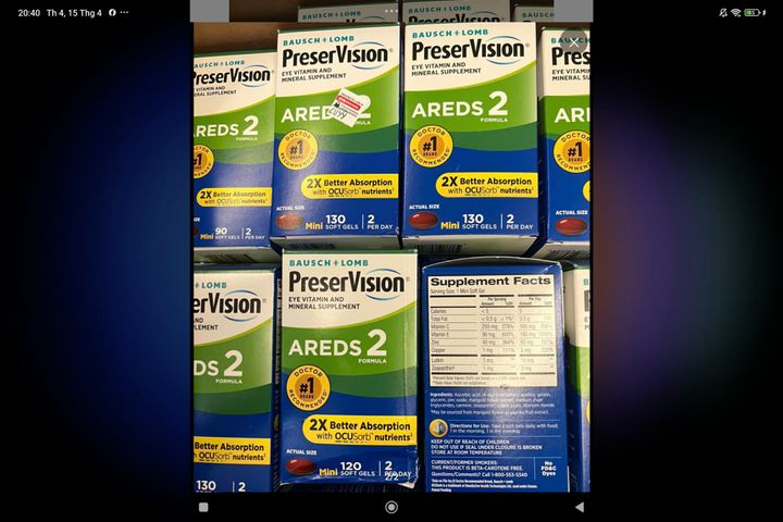 Bổ mắt areds 2-Bausch + Lomb PreserVision AREDS 2 Eye Vitamin & Mineral Supplement - Hỗ trợ sức khỏe mắt 657109
