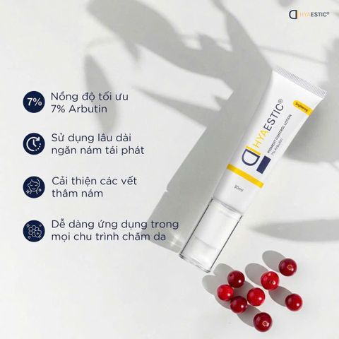 Kem dưỡng sáng da, giảm thâm nám Hyaestic Pigment Control Lotion 7% Arbutin 30ml [Hàng nhập khẩu]